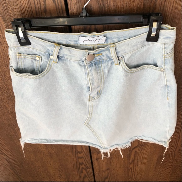 Petal + Pup Neela Distressed Denim Mini Skirt - Picture 5 of 8